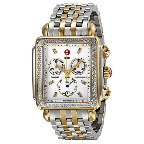 michele deco watch with diamonds